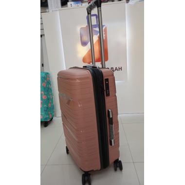 Чемодан 24 дюйма Travel Fashion розовый с расширением из полипропилена